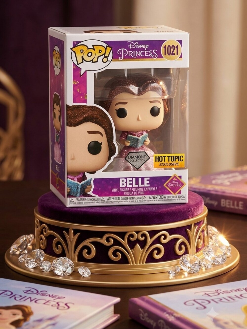 Funko Pop Belle #1021 Diamond Collection Hot Topic Exclusive Disney NIB